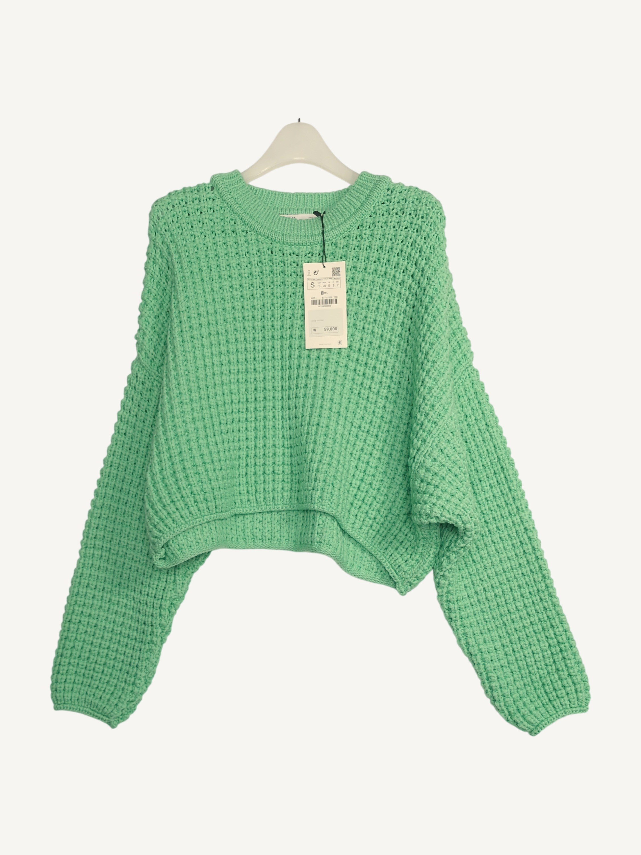자라 ZARA 연두색 니트 EUR S (새상품)