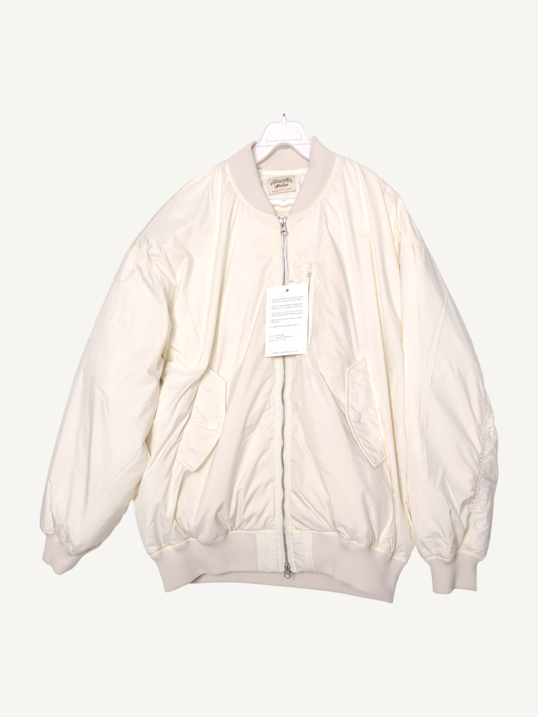 반원 아틀리에 VANONE ATELIER 크림 항공점퍼 FREE