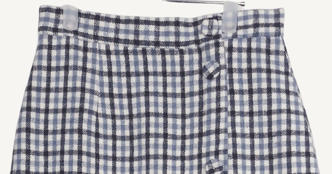 JJ-RO JJ 지고트 제이제이지고트 JJ JIGOTT 블루 체크 울 미디 치마 67-88 (새상품)